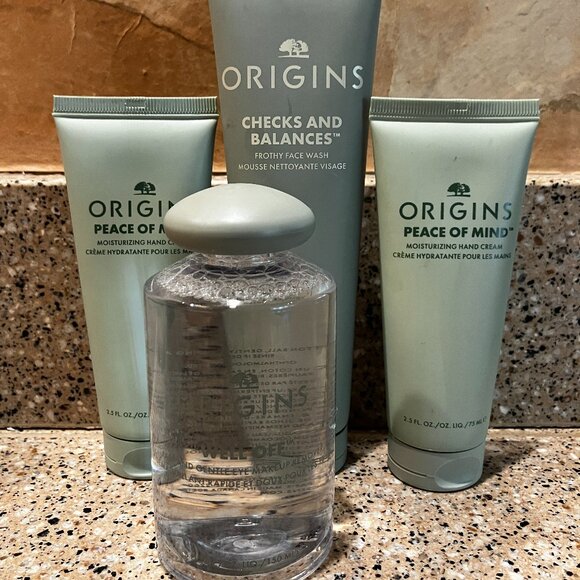Origins Well Off ,  2 Peace of Mind Hand Cremes, Checks Balances Cleanser!! New! - Picture 1 of 1
